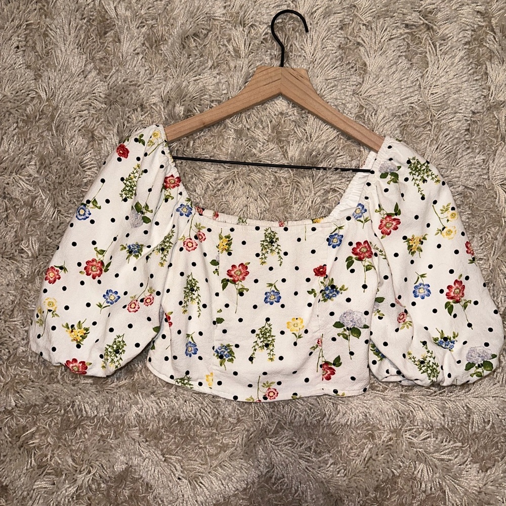Multi floral linen top